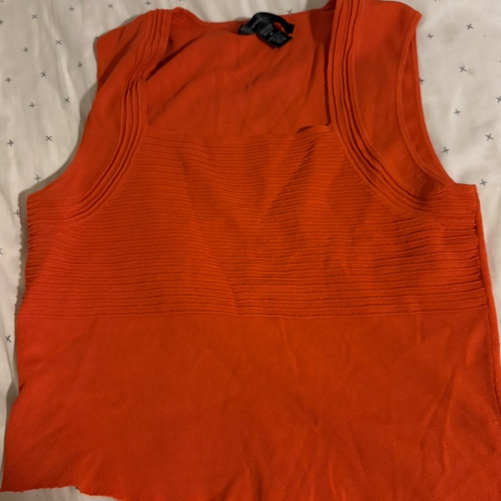 Vintage Orange Sleeveless Top
